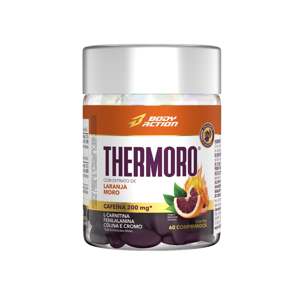 Thermoro Cafeína Laranja Moro Morosil L-Carnitina 60 Comp Bodyaction