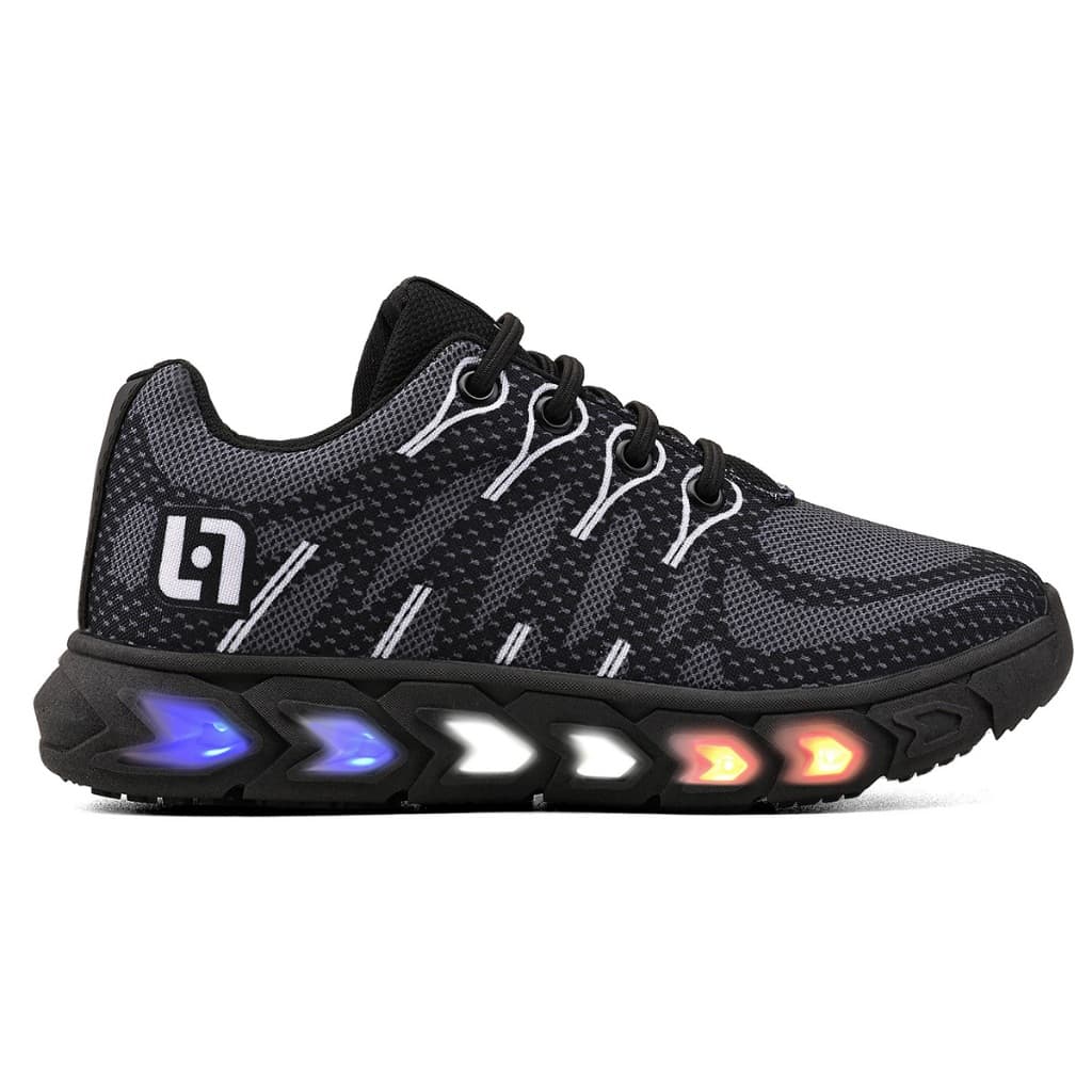 Tenis Infantil De Led Meninos Casual Preto Preto Com Luzes