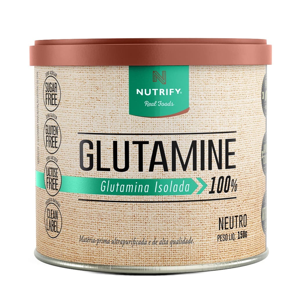Nutrify Glutamine L-Glutamina Isolada 100% - Suplemento Alimentar para Suporte Energético - 150g