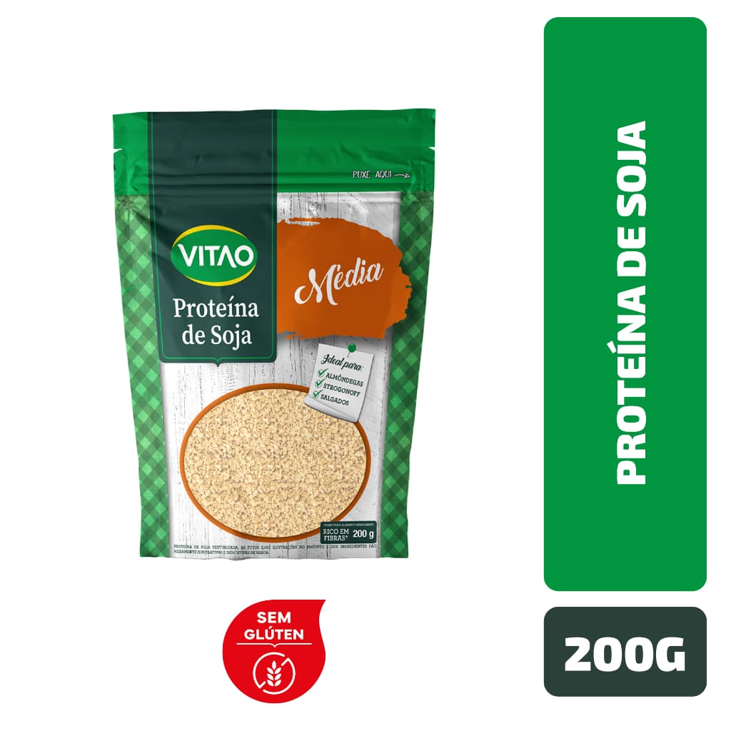 Proteína de Soja Vitao Texturizada 200 g - Sem Transgênico