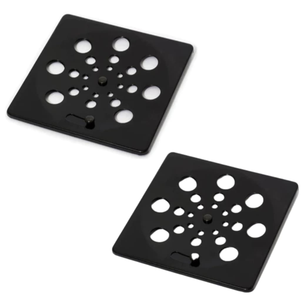 Kit 2 Ralo de Banheiro Preto 10x10 Abs Veda Cheiro Anti Insetos Quadrado Com Fechamento