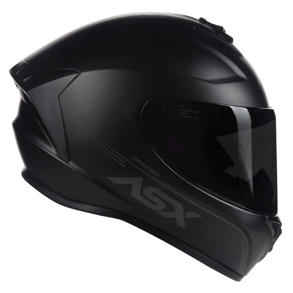Capacete Masculino Esportivo ASX Draken Preto Fosco