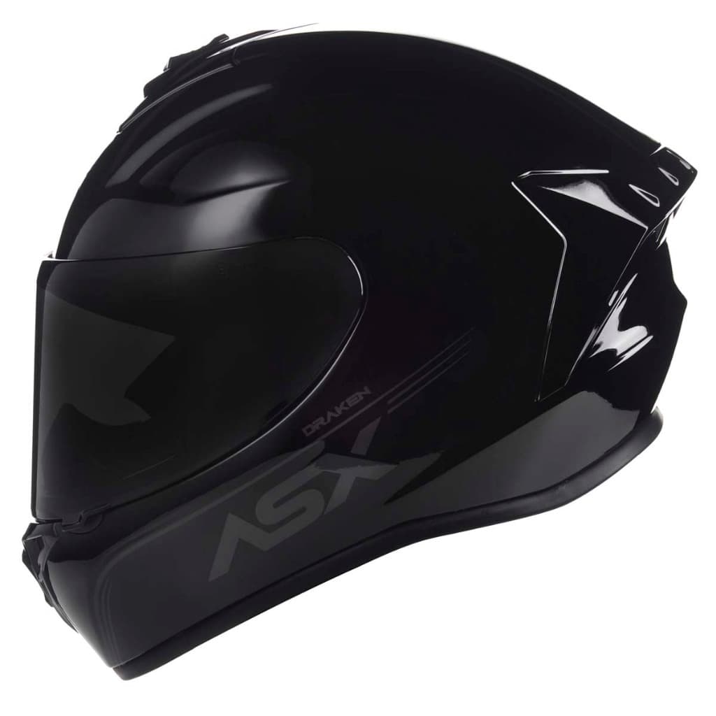 Capacete Masculino Esportivo Asx Draken Solid Preto Brilhante