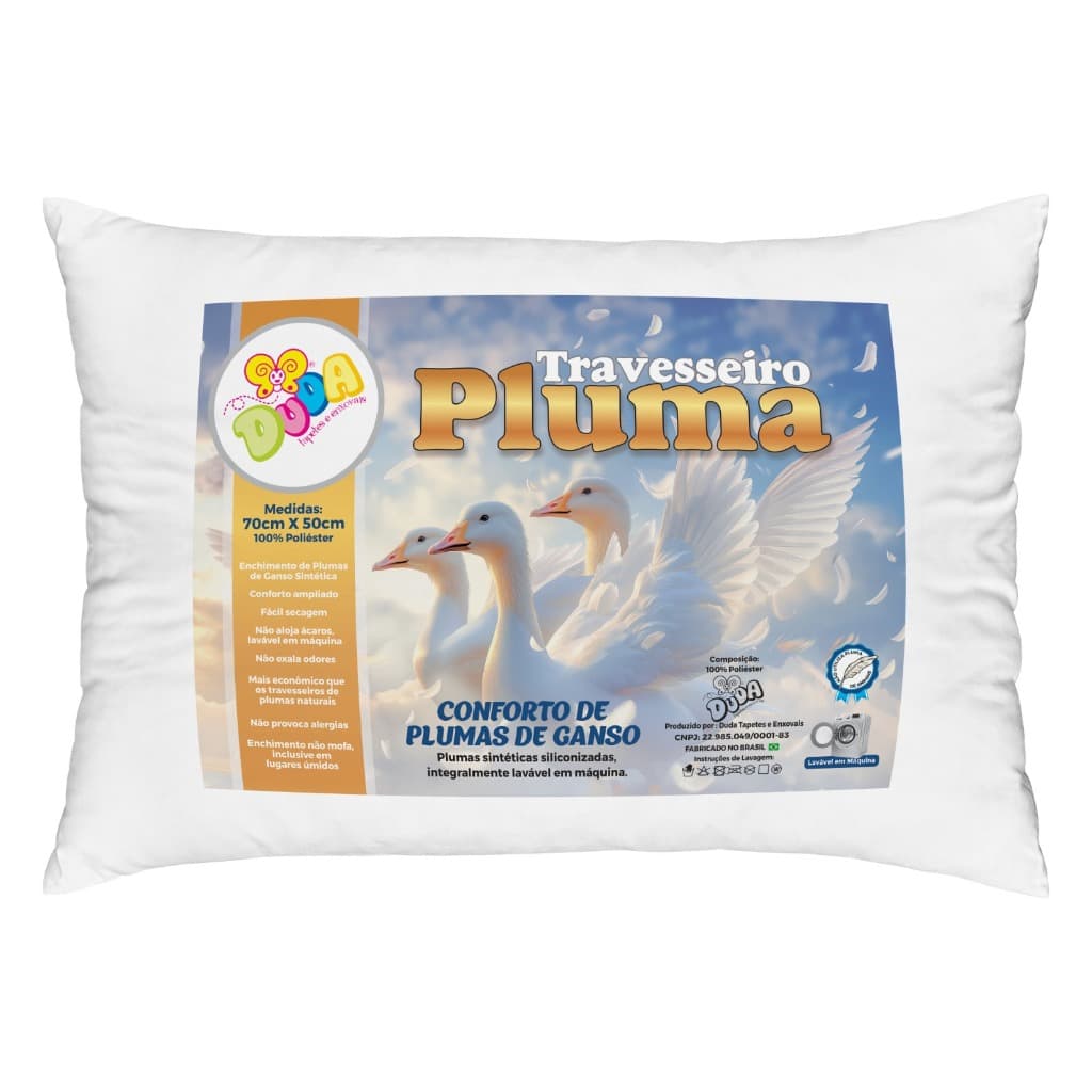 Travesseiro Antialérgico Antiácaro Silicone 70x50 cm Confortável para Dormir
