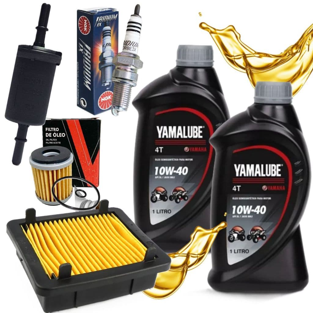 Kit Revisão Lander 250 2016-2025 Troca Óleo Yamalube 10w40 Filtros + Vela Iridium