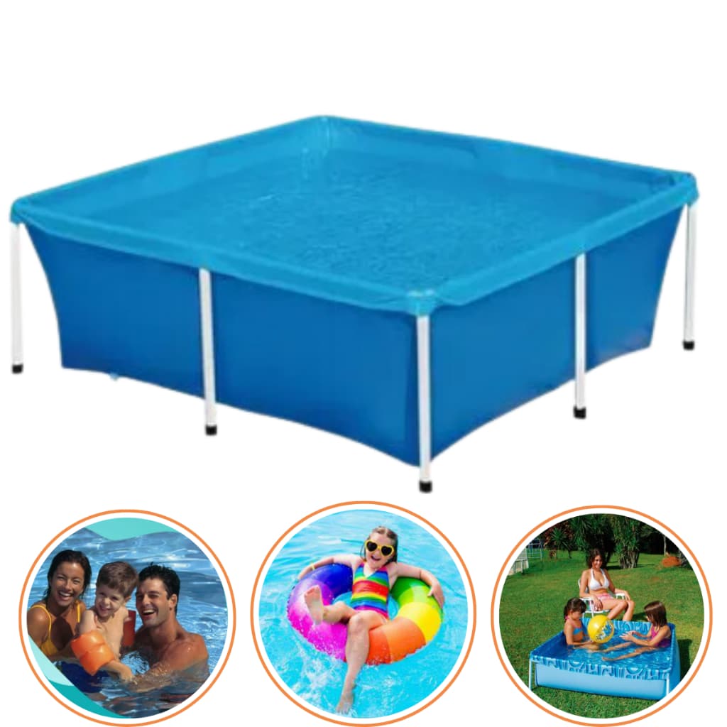 Piscina 2000 Litros Estruturada Aço Standard Quadrada Mor 1,87x1,87x058