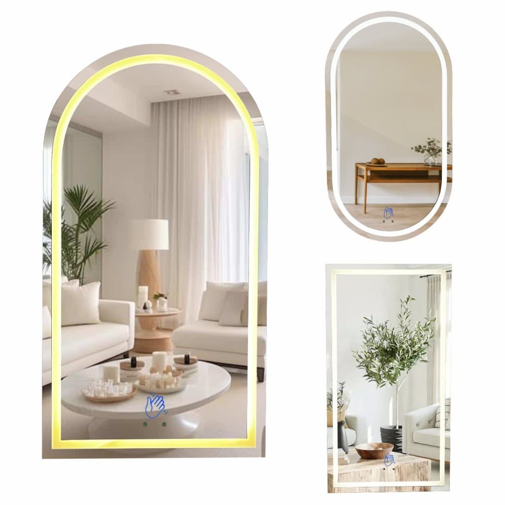 Espelho Jateado 1,10X60cm 3 TONS DE LED e SENSOR de MOVIMENTO Decoração, Camarim, Lavabo, Grande