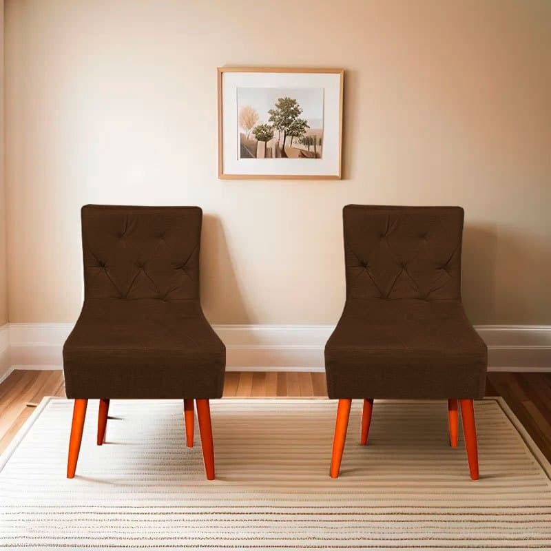 Kit 02 Poltronas Cadeira de Jantar, Escritório Recepção Estofada Resistente Várias Cores