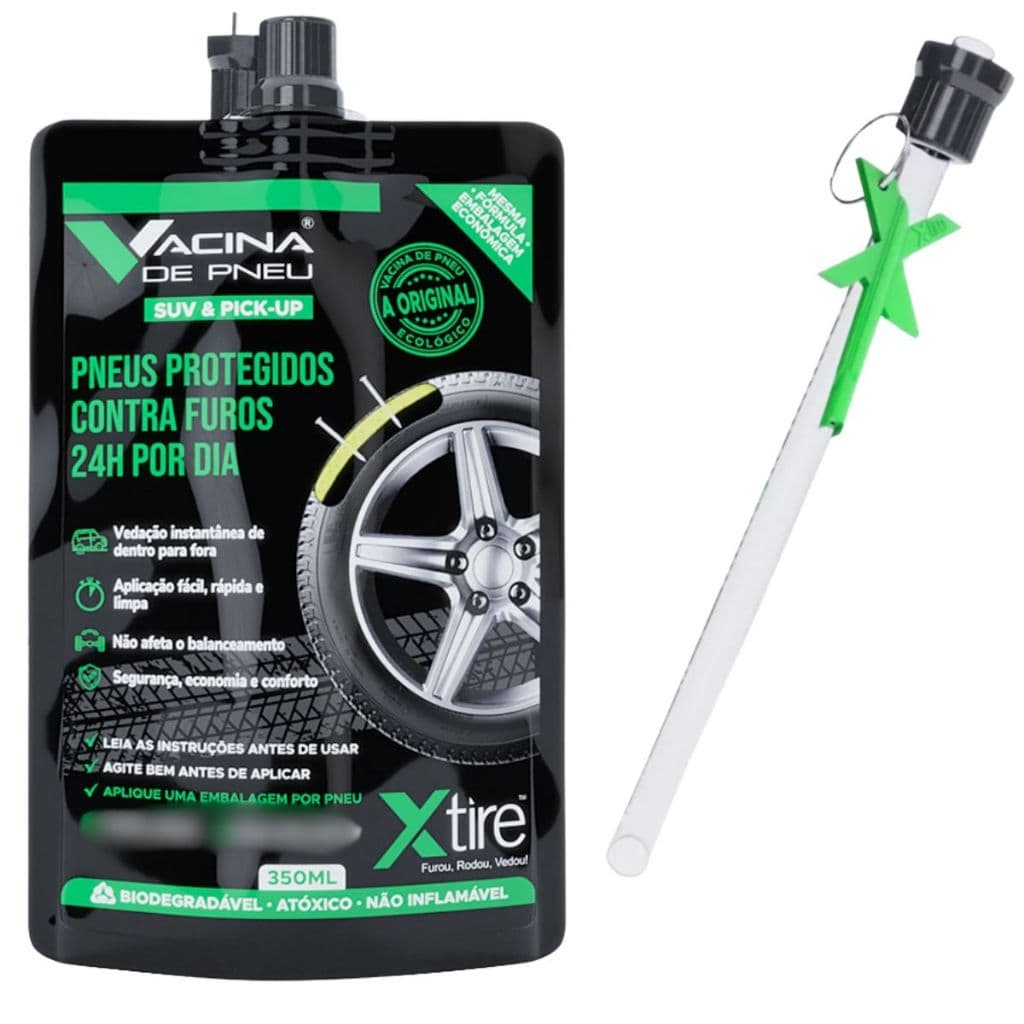 Vacina de Pneu Xtire Auto Selante anti furo Para Carro Hatch Sedan Suv Aplicação P/ 1 Pneu