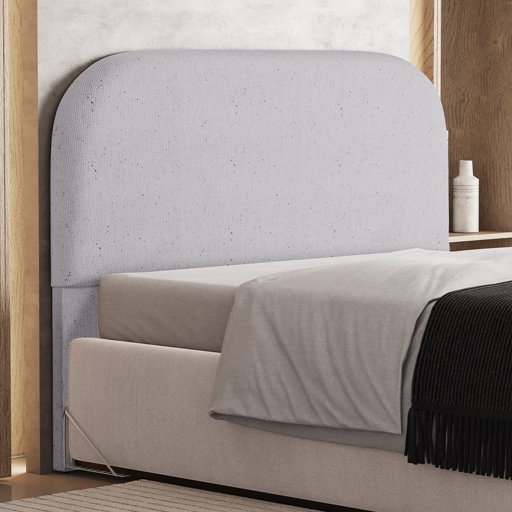 Cabeceira Cama Box Queen 160cm Orgânica Lanna W01 Linho Cinza - Lyam Decor
