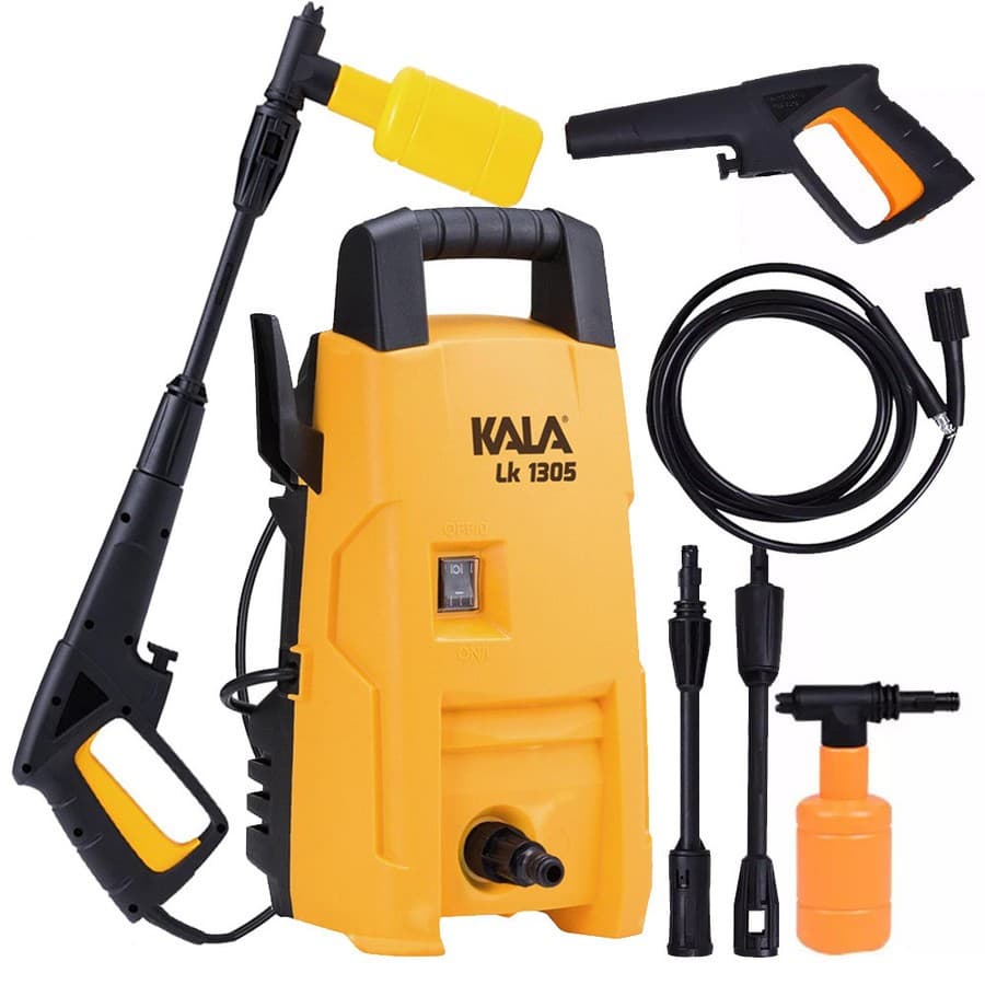 Lavadora De Alta Pressão Lk1305 1200w C/ Regulagem 127v ou 220v Kala Amarelo E Preto + Kit Shampoo