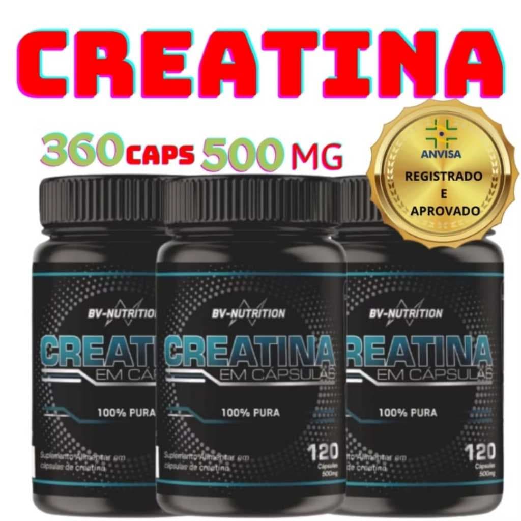 Creatina Concentrada PURA 3000mg 120 CÁPSULAS 500mg - BV Nutrition