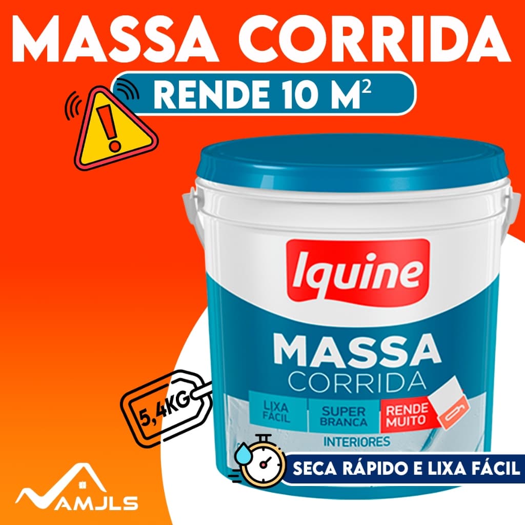 Massa Corrida Profissional Rende Muito Branca 5,4Kg Iquine | Áreas Internas