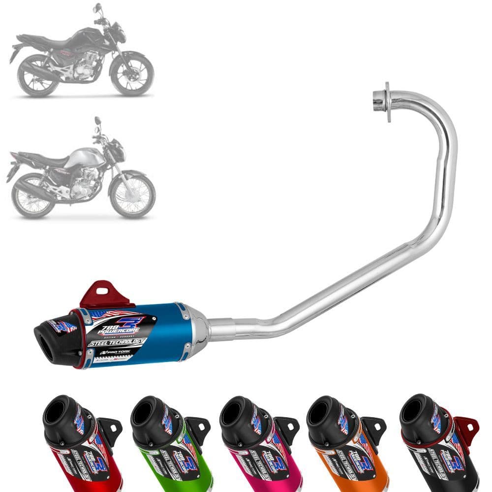 Escapamento Escape Moto Pro Tork Powercore 3 Steel Technology Fan Cg Start 160 2015 Cromado
