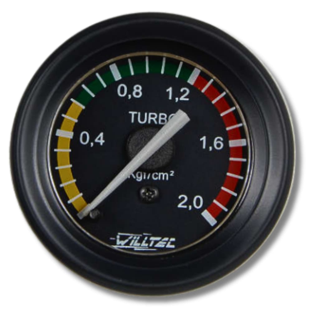 RELOGIO MANOMETRO PRESSAO TURBO CAMINHAO MB 0-2KG 52MM PRETO