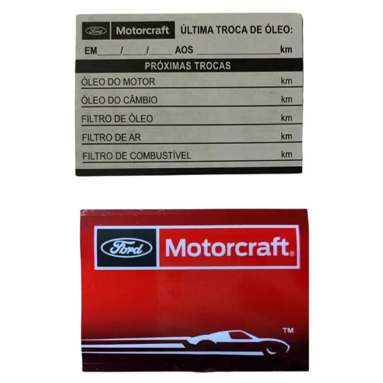 Etiqueta Quilometragem Troca De Óleo FORD Motorcraft 8 Unidades