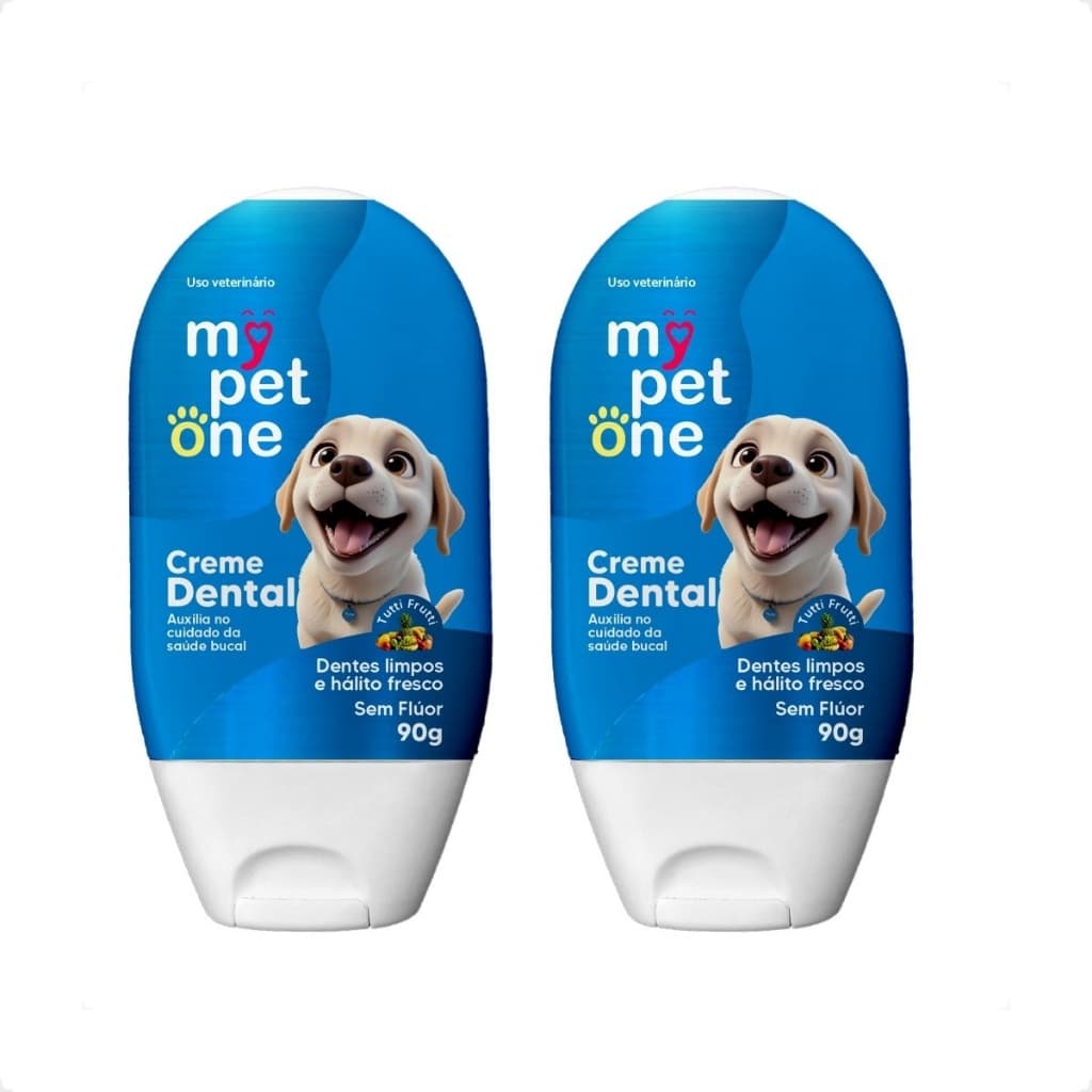 Kit 2 Creme Dental Tutti Frutti para Cães e Gatos Mypetone - 90g