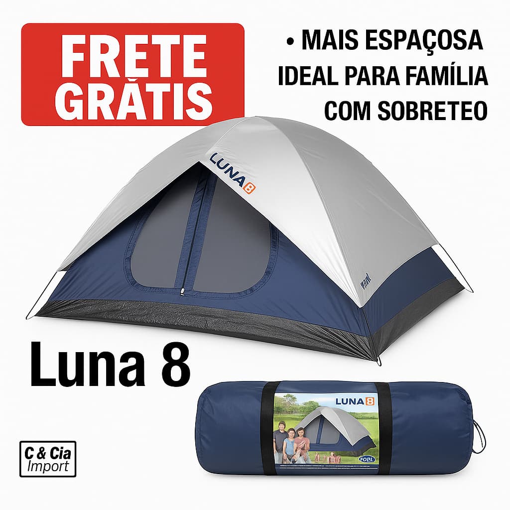 Barraca Camping Luna 8 / 7 / 6 /5 e 4 Lugares Inglu Acapamento Familia