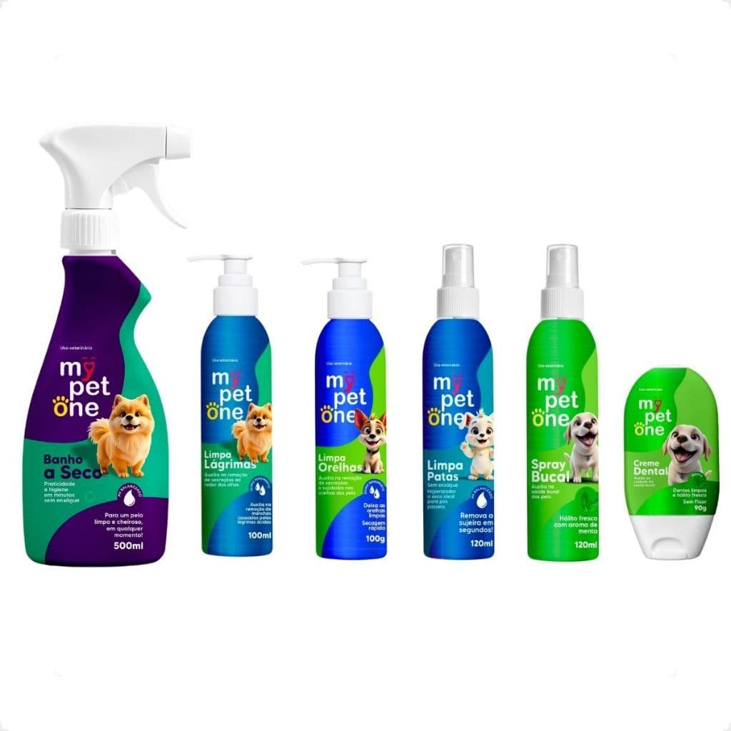 Kit Higiene Completa Para Cães e Gatos Menta - Mypetone
