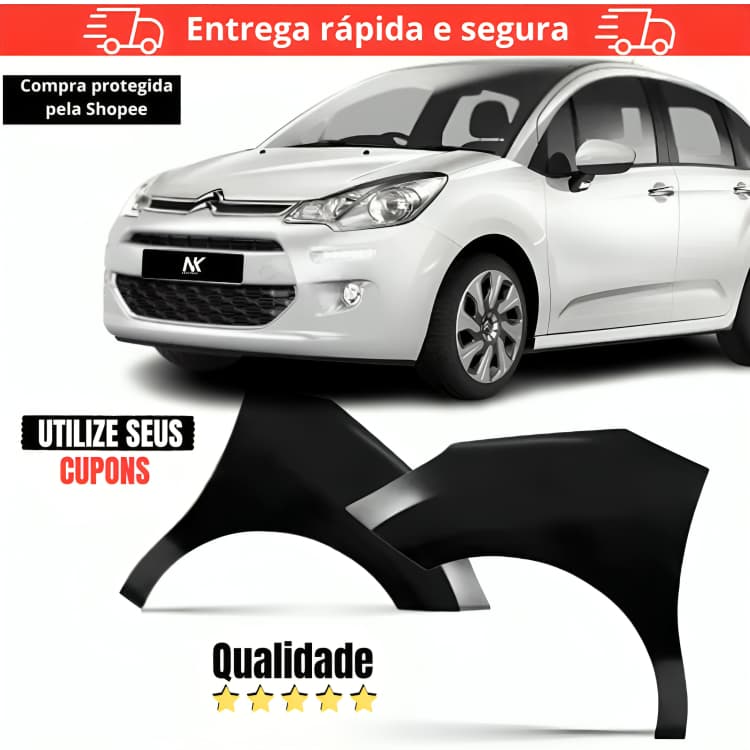 Paralama Dianteiro C3 2013 2014 2015 a 2020 Ds3 2012 a 2015  PARALAMA PARA-LAMA PARA LAMA CURVAO