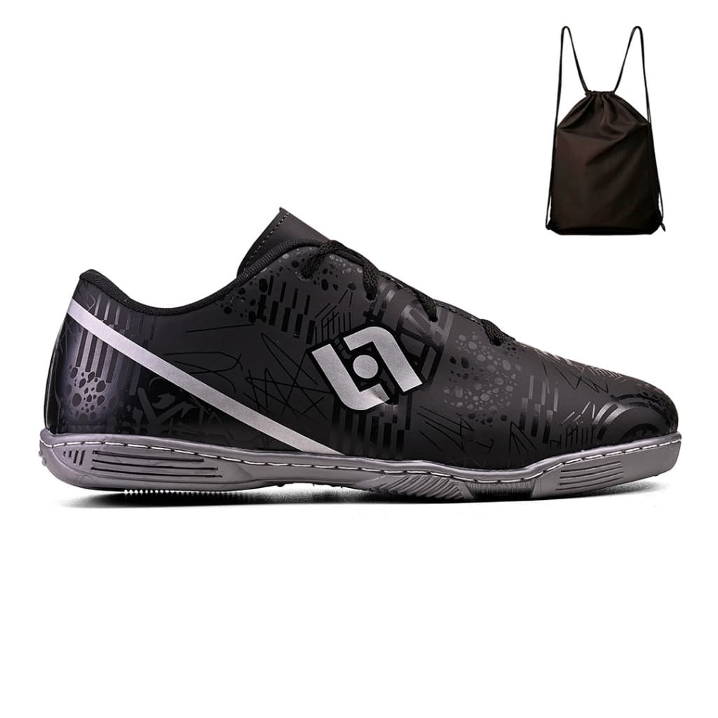 Kit Chuteira Masculina Indoor Quadra Futebol Salao Costurada + Mochila