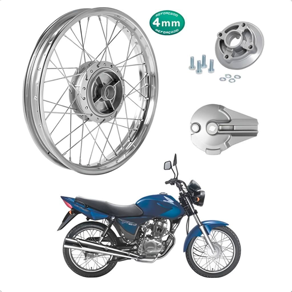 Roda Traseira Cg Titan Fan 150 2004/2017 + Flange e Espelho