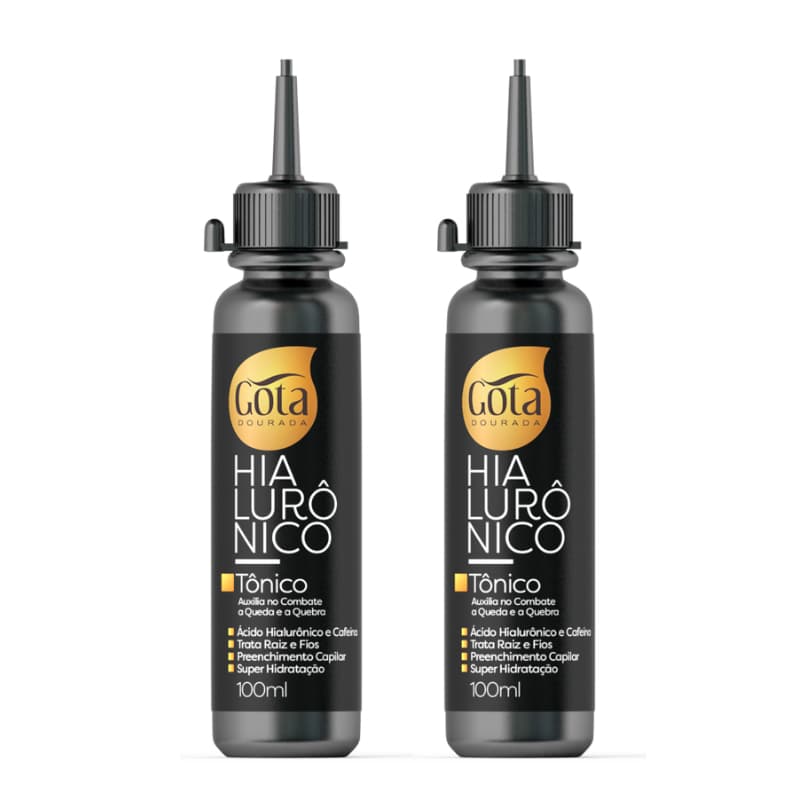 Kit 2 Tônicos Capilares Gota Dourada -  Fortalecimento de Cabelos - Hialurônico