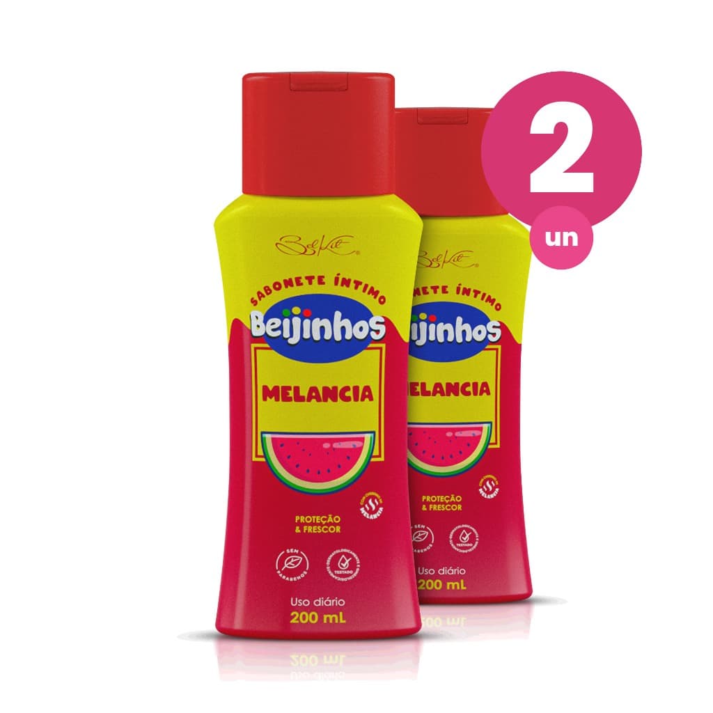 Kit 2 Sabonete Íntimo Beijinhos Proteção Melancia Controle de PH 200ml Belkit
