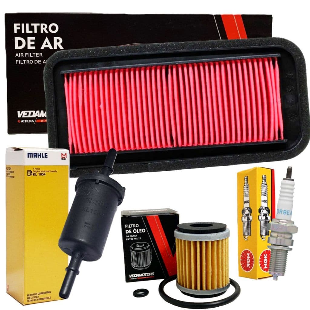 Kit de Filtros + Vela Ngk Fazer 250 Fz25 Abs 2018-2025