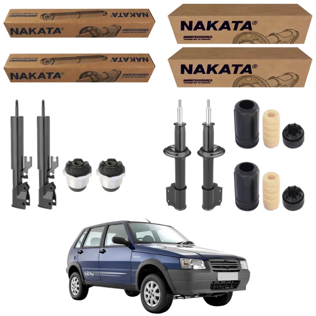 KIT 4 AMORTECEDOR UNO WAY 2007 A 2013 ORIGINAL NAKATA + KITS