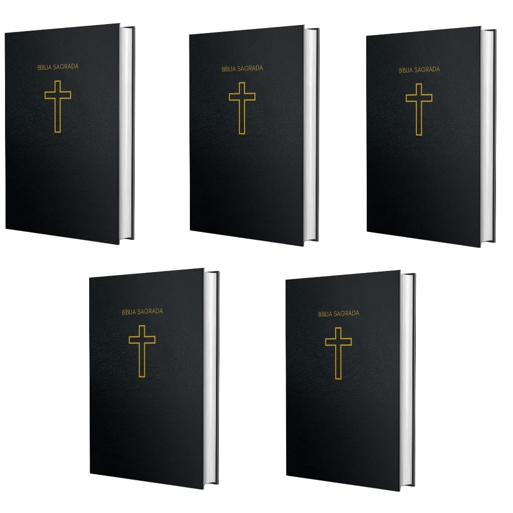 Kit Bíblia Sagrada NVI | Classica Cruz | Capa Dura | 5 Unidades