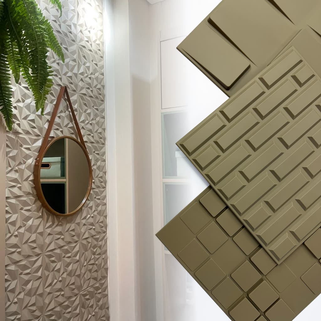 Kit 22 Placas Revestimento 3d Decorativo Fendi - Rigido Não Amassa - 2m2