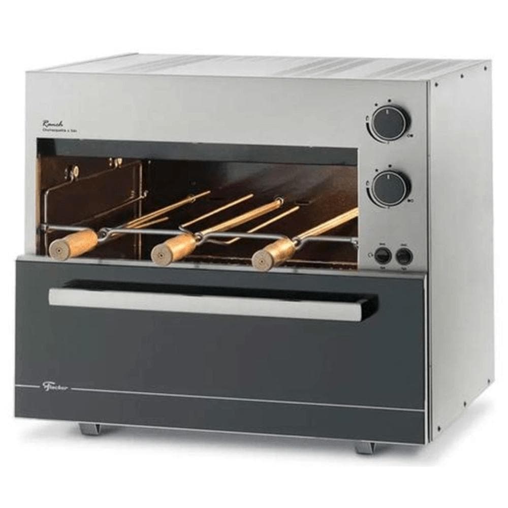 Churrasqueira Fischer  a Gás Glp Bancada e Embutir Ranch 3 Espetos Inox Bivolt