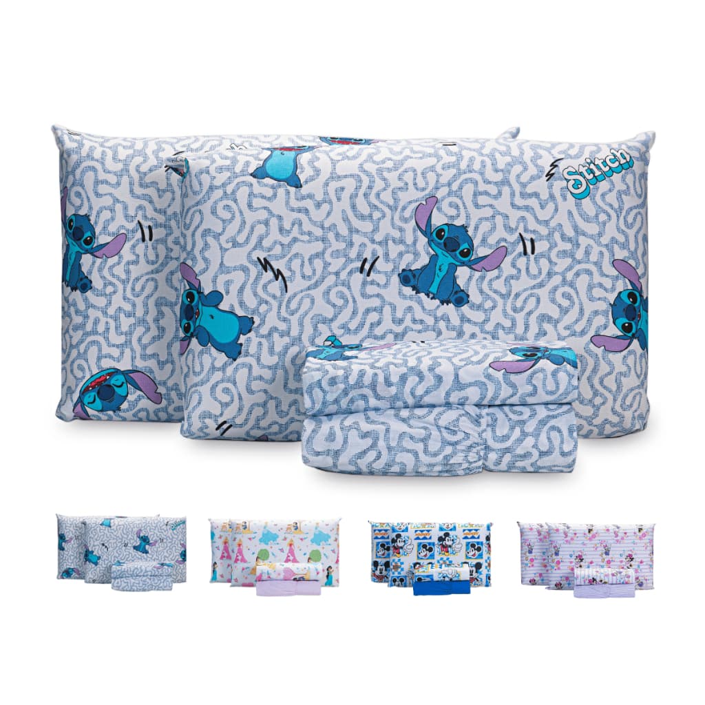 Jogo de Cama 4 Peças Casal/Solteiro Kids Personagem Stitch Disney Oficial 100% Algodão Super Macio