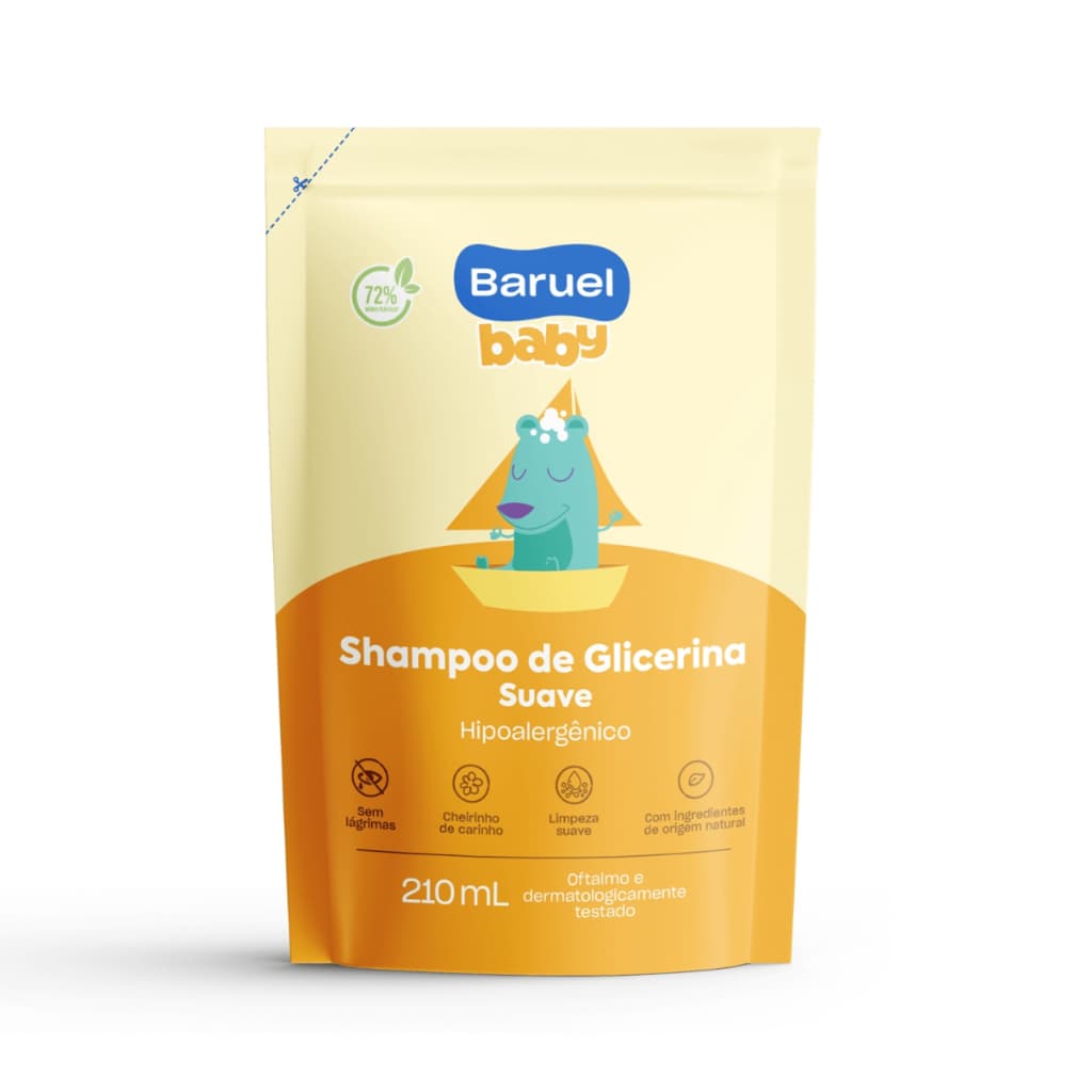 Refil Shampoo Glicerina Suave Baruel Baby 210ml