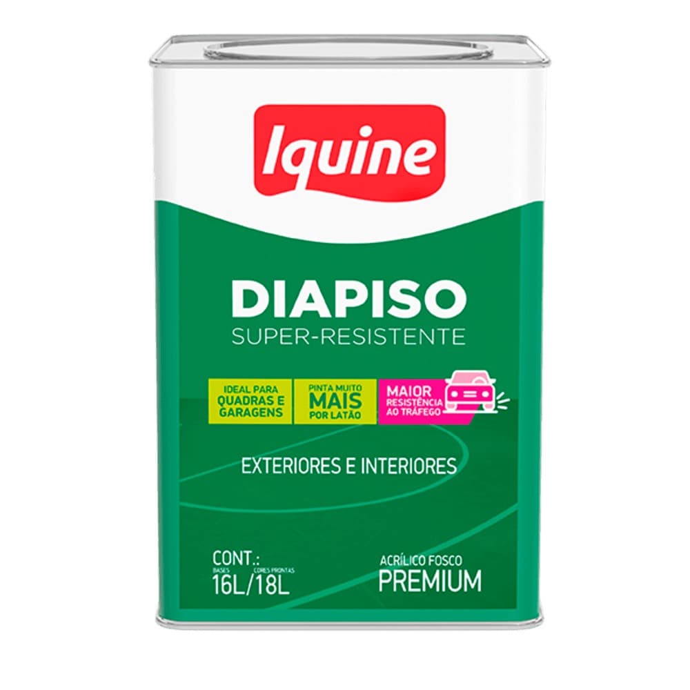 Tinta Piso Premium Cimento Cobre Fissura Iquine Diapiso 18L Rende muito