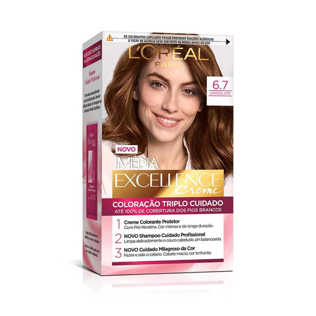 Tinta De Cabelo Imédia Tintura Excellence 6.7 Chocolate Puro