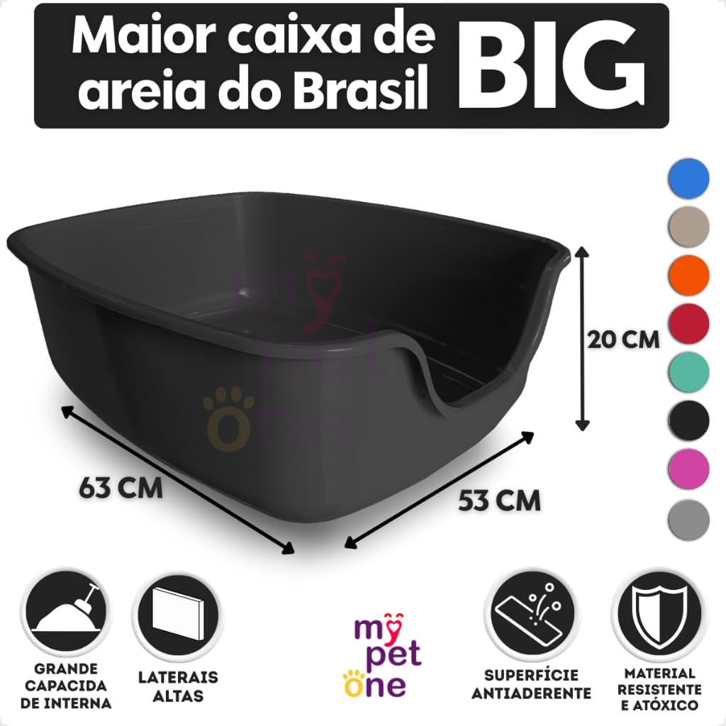 Caixa de Areia para Gatos Funda Big Alvorada Pet - Black