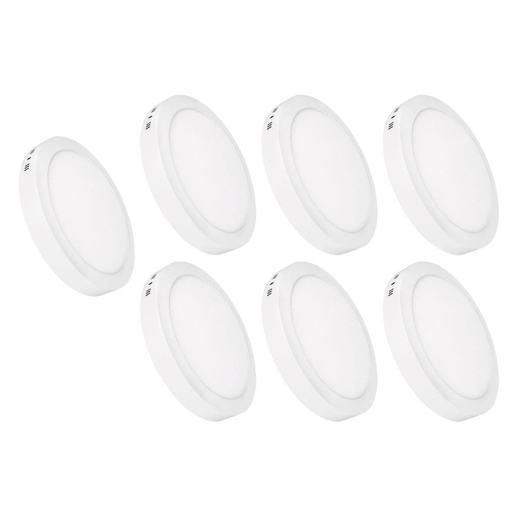 Kit 7 Luminária Painel Plafon Led Sobrepor Redondo 6w Bivolt