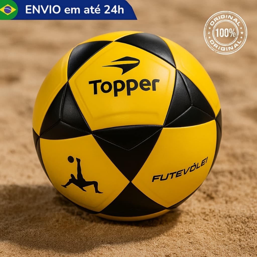 Bola Futevolei Topper FT5 Tamanho Oficial Profissional Colada Impermeável Altinha Futmesa Original