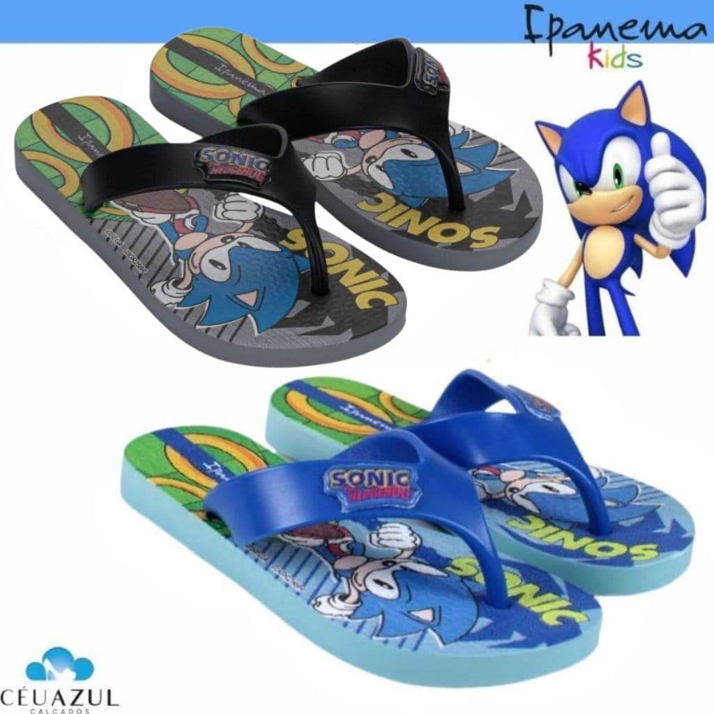Chinelo Infantil Ipanema Masculino Sonic Play kids Conforto