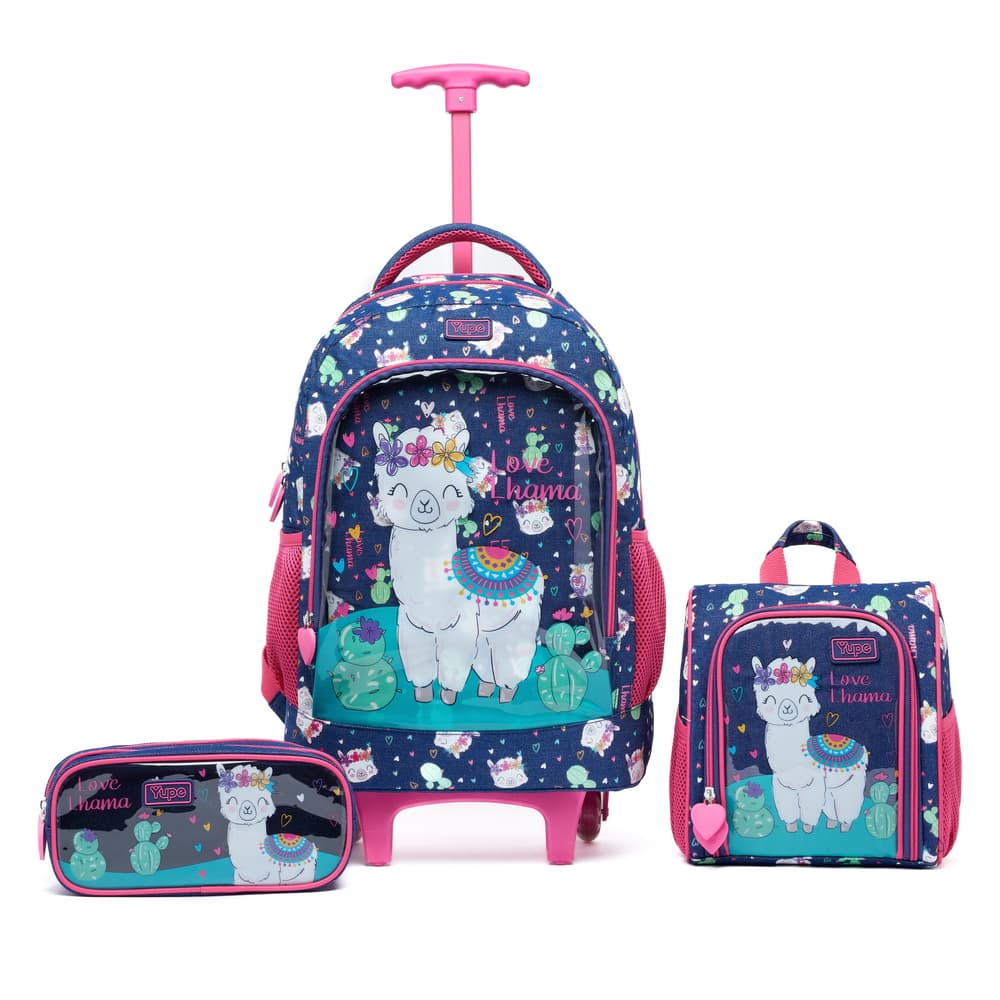 Kit Mochila Infantil Rodinhas Estojo Lancheira Yupe