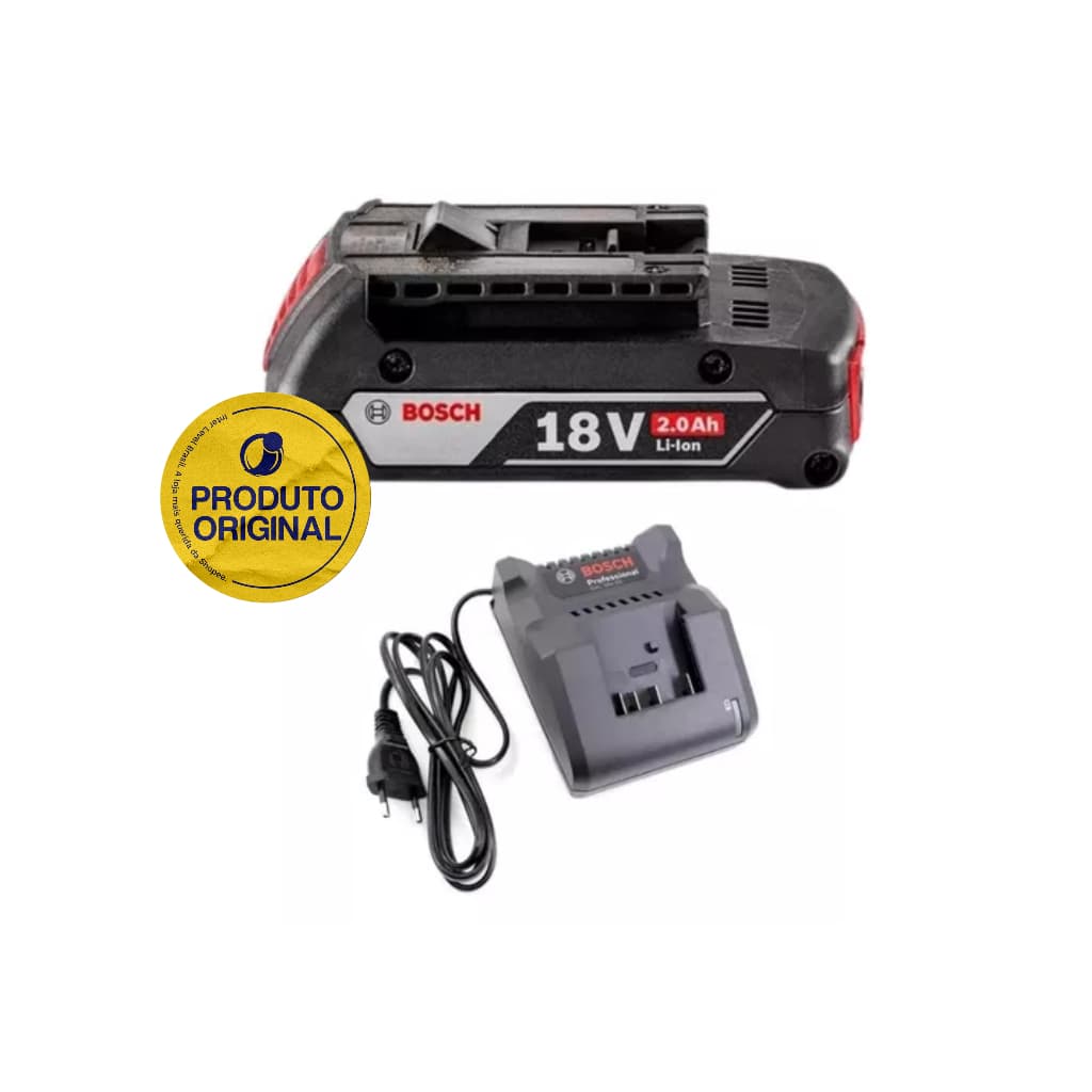 Carregador E Bateria De Íons De Lítio Gba 18v 2ah Bosch
