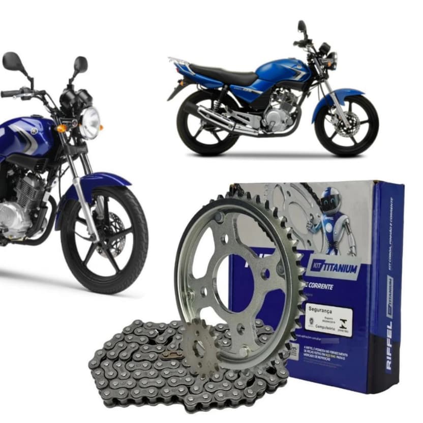 Kit Relação Transmissão Tração Ybr Factor 125 2003 à 2016 Original Riffel