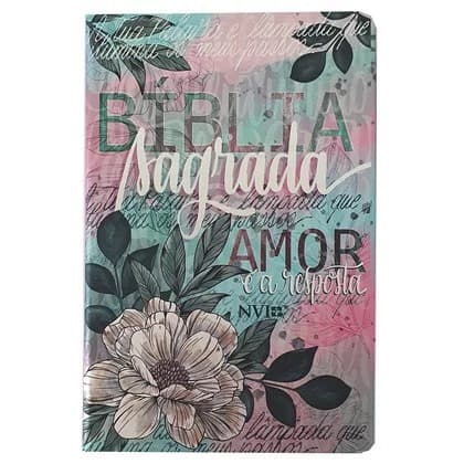 Bíblia Sagrada NVI Letra Normal Capa Dura -  Capa Flor Artística