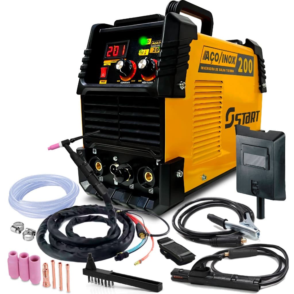Maquina Inversora De Solda 200a 220v Mma Max Tig Aço Inox