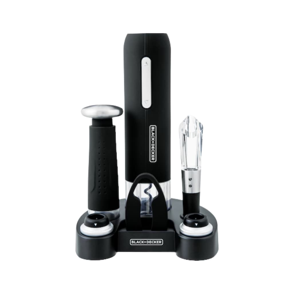 Kit Abridor de Vinho Wine Set Recarregável Modelo W20 Preservador Bivolt Black Decker