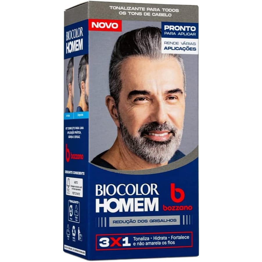 Tinta De Cabelo Bozzano Biocolor Homem Redução de Grisalhos