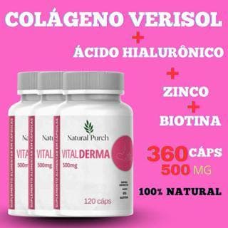 Colageno Verisol + acido hialuronico zinco Biotina Coenzima Q10 mais completo 120 cápsulas