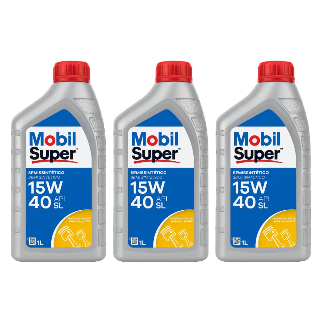 Kit 3 Óleos Motor Mobil Super 15w40 Semissintético Api Sl